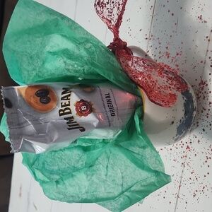 Gift Set (Unisex) Oversized Ceramic Mug w/ Jim Beam Original 4oz